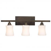Galaxy Lighting 710153ORB - Three Light Vanity - Oil Rubbed Bronze with White Glass