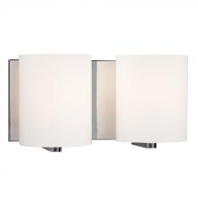 Galaxy Lighting 710232CH - 2-Light Vanity Light - Polished Chrome with Satin White Cylinder Glass