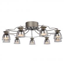 Galaxy Lighting 800866CH - Nine Light Flush Mount - Chrome w/ Clear Glass