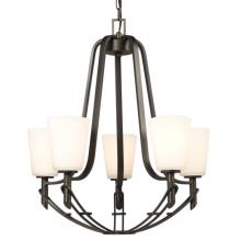 Galaxy Lighting 811473ORB - Five Light Chandelier - Oil Rubbed Bronze with Satin White Glass