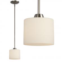 Galaxy Lighting 913164BN - Mini Pendant - Brushed Nickel with Satin White Glass