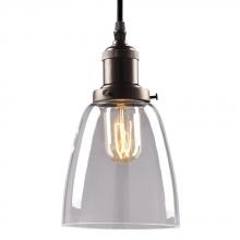 Galaxy Lighting 917870BZ - 1-Light Vintage Mini-Pendant in Bronze with Clear Glass Shade w/ 6ft wire