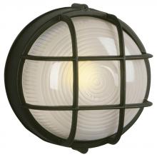 Galaxy Lighting ES305012BK - Outdoor Cast Aluminum Marine Light with Guard - in Black finish with Frosted Glass (Wall or Ceiling