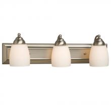 Galaxy Lighting ES724133BN - 3-Light Bath & Vanity Light - in Brushed Nickel finish with Satin White Glass