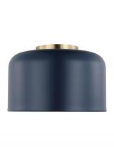 Visual Comfort & Co. Studio Collection 7505401-127 - Malone transitional 1-light indoor dimmable small ceiling flush mount in navy finish with navy steel