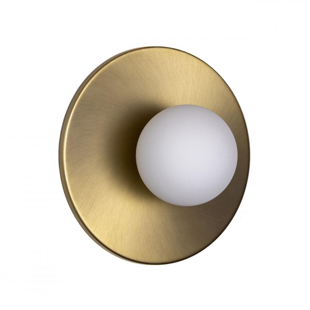 Playa- 1 Light Wall Light in Soft Gold with Opal Glass