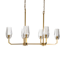 Russell Lighting CH6836/CG - Vespera - 6 Light Linear Chandelier in Champagne Gold
