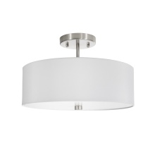 Russell Lighting FM3484/BCH/WH - Vyre - 14" Semi-flush in Brushed Chrome with a White Shade