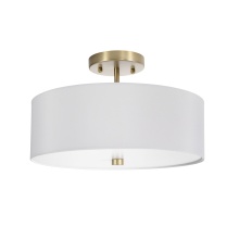 Russell Lighting FM3484/SG/WH - Vyre - 14" Semi-flush in Soft Gold with a White Shade