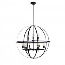 Russell Lighting PD1149/BK - Cortland - 9 Light 2 Tier Orb Pendant in Black