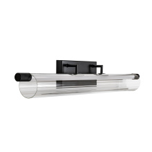 Russell Lighting VL1134/BK - Allure - LED 3CCT 40" Vanity Light in Black with Ribbed Glass