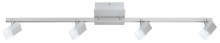 Eglo Canada 203185A - 4 LT LED Fixed Track Light w/ Brushed Aluminum Finish & Satin & Clear Acrylic Shades