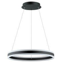 Eglo Canada 203952A - 1 LT LED Circular Open Pendant w/ Black Finish & White Acrylic Diffuser