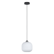 Eglo Canada 99366A - 1 LT Pendant w/ Black Finish & White Glass Shade
