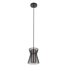 Eglo Canada 99633A - 1 LT Pendant w/ Black Metal Frame & Transparent Smoked Glass Shade
