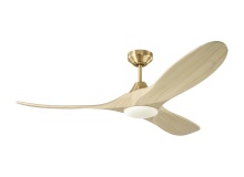 Visual Comfort & Co. Fan Collection 3MAVSM52BBSWWOD - Maverick Smart 52 LED Ceiling Fan in Burnished Brass with Washed White Oak Blades and Light Kit