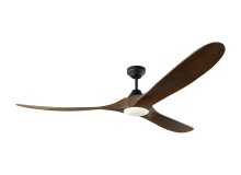 Visual Comfort & Co. Fan Collection 3MAVSM70MBKD - Maverick Smart 70 LED Ceiling Fan in Midnight Black with Dark Walnut Blades and Light Kit